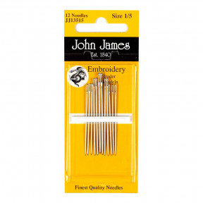 Набор игл для вышивки гладью с закругленным кончиком №1/5(12 шт) John James JJ13515