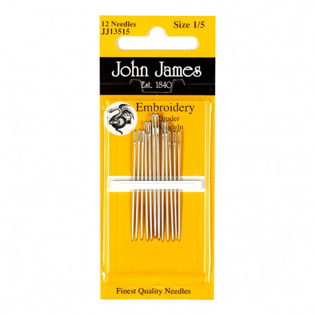 Набір голок для вишивання гладдю №1(12шт) John James JJ13501