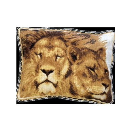 Набор для вышивки подушки Чарівна Мить 410ч Львы фото