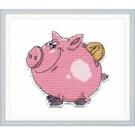 Набір для вишивання хрестиком Овен 1086 Свинка-скарбничка фото