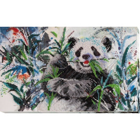 Набор для вышивки бисером на холсте Абрис Арт АВ-651 «Бамбуковый медведь»