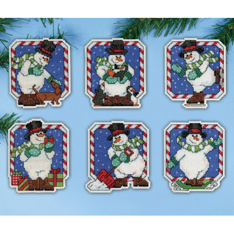 Набор для вышивания Design Works 5912 Candy Cane Snowmen фото