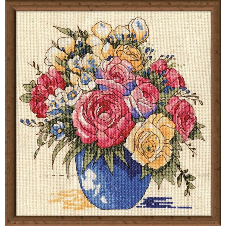 Набір для вишивання Design Works 3248 Pastel Floral Vase фото