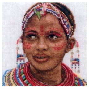 Набор для вышивания Anchor MAIA 05037  Masai Woman Portrait/Портрет женщины Масаев  