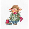 Набор для вышивки Luca-S Рождественская свинка B1160 фото