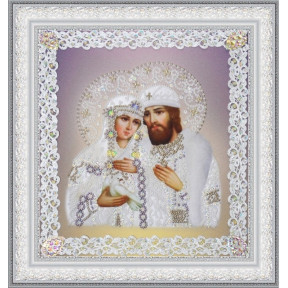 Набор для вышивания бисером Картины Бисером Р-376 Святые Петр и Феврония (ажур) серебро