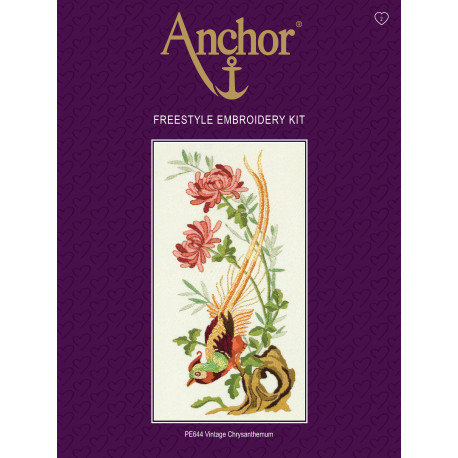 Набор для вышивания гладью Anchor PE644 Винтажные хризантемы
