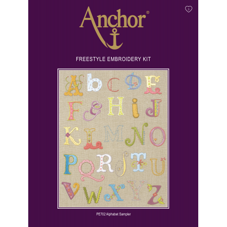 Набор для вышивания гладью Anchor PE702 Алфавит фото