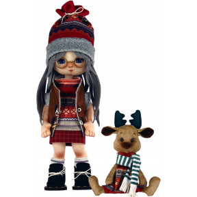 Набор для шитья куклы и мягкой игрушки ZooSapiens К1074 Девочка с лосиком
