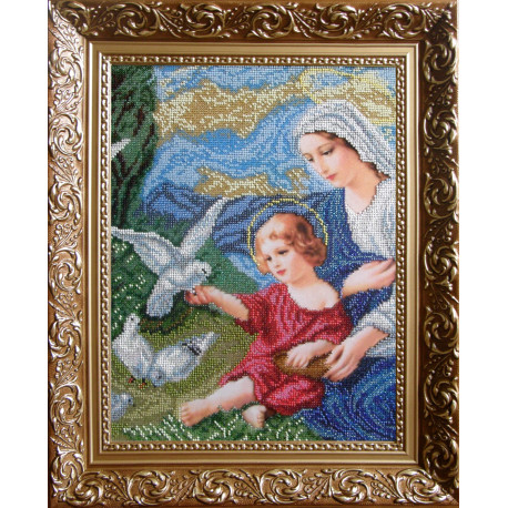 Набор для вышивания бисером БС Солес Богородица и голуби БІГм