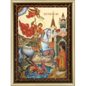 Набор для изготовления картины со стразами Чарівна Мить Икона великомученика Георгия Победоносца КС-160