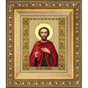 Набор для изготовления картины со стразами Чарівна Мить Икона святого мученика Леонида  КС-109