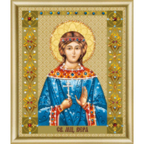 Набор для изготовления картины со стразами Чарівна Мить Икона святой мученицы Веры  КС-126