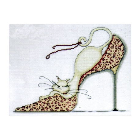 Набір для вишивання Design Works 2553 Leopard Shoe Kitty фото