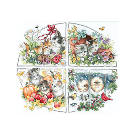 Набор для вышивки крестом Dimensions 35154 Four Seasons Kittens