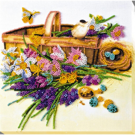 Набір для вишивання бісером на полотні Абріс Арт Ранні квіточки