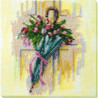 Набор для вышивки бисером на холсте Абрис Арт Зонтик и тюльпаны
