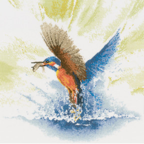 Набор для вышивания крестом Heritage Crafts Kingfisher in Flight H482