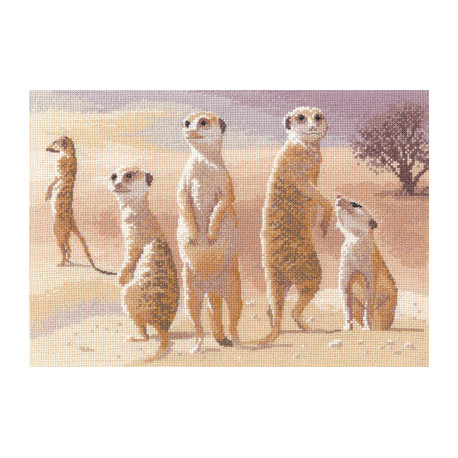 Набір для вишивання хрестиком Heritage Crafts Meerkats H639 фото