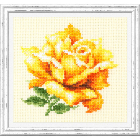 Набор для вышивки крестом Чудесная игла Жёлтая роза 150-005 фото