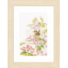Набір для вишивання Lanarte Pink flowers with little bird
