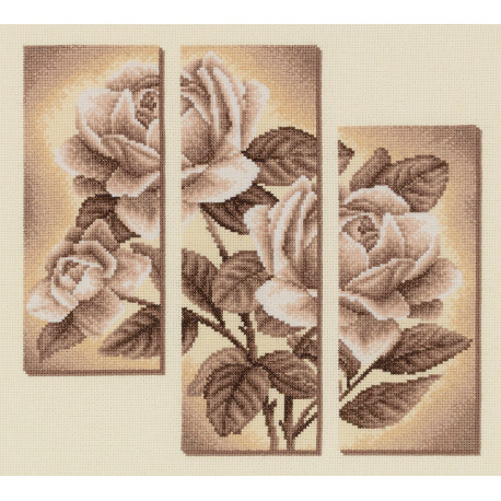Набір для вишивання хрестиком Panna С-1894 Триптих з трояндами.