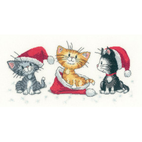Набор для вышивания крестом Heritage Crafts Christmas Kittens H1156