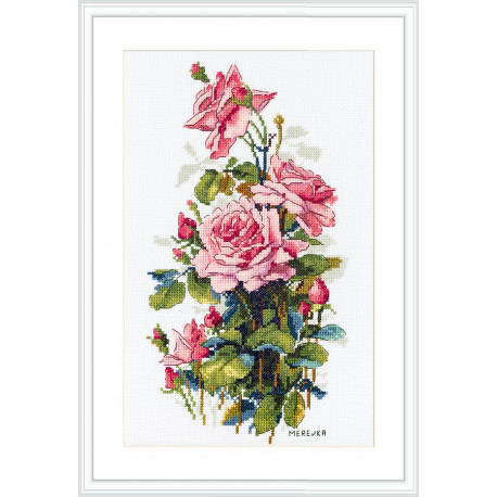 Набір для вишивання хрестиком Мережка Рожеві троянди К-155 фото