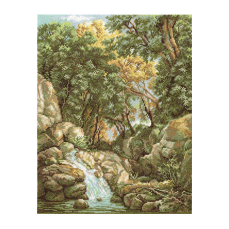 Набор для вышивки крестом Panna ВХ-1097 Водопад в лесу фото