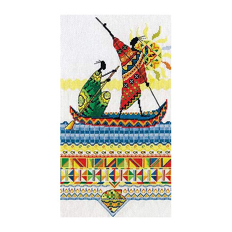 Набор для вышивки крестом Panna НМ-0738 Африка. Масаи.Рыбаки