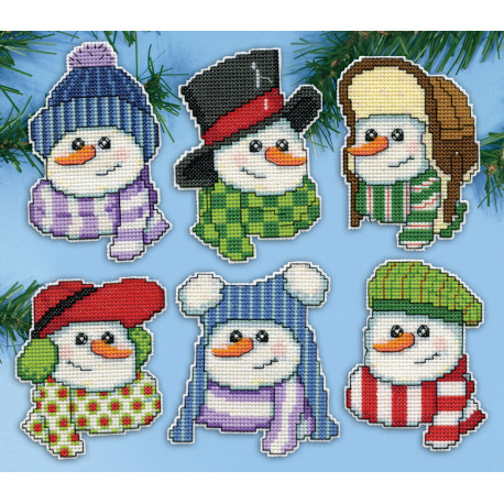 Набор для вышивания Design Works Snowmen in Hats 5919 фото