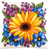 Набір для вишивки подушки Чарівниця Соняшник та квіти V-277 фото