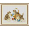 Набор для вышивания крестиком OLanTa Веселые котята VN-139 фото