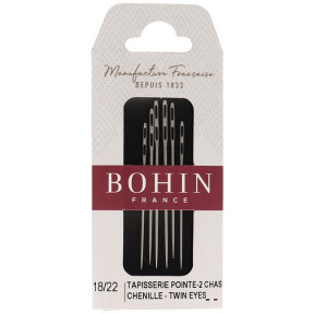 Набір голок вишивки стрічками з Подвійним вушком Chenille Double Eye №18/22 (6шт) Bohin (Франція) 98408