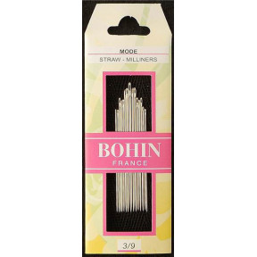 Набір капелюшних голок для шиття Milliners №3/12 (15шт) Bohin (Франція) 00669