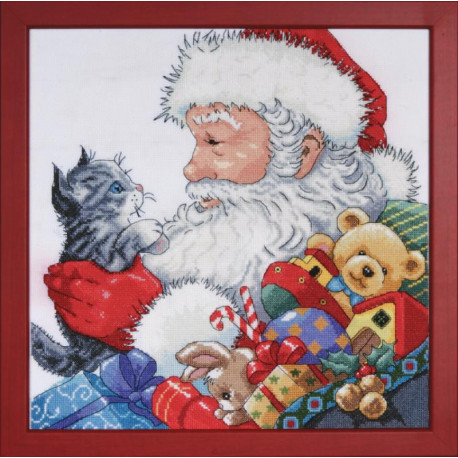 Набор для вышивания Design Works 5977 Santa With Kitten фото