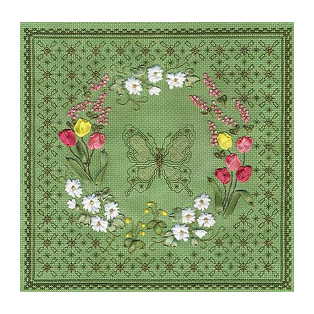 Набір для вишивки стрічками Panna Ц-0736 Квітковий візерунок.