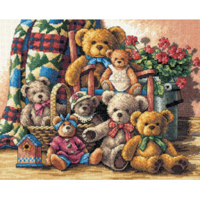 Набір для вишивки хрестиком Dimensions 35115 Teddy Bear Gathering