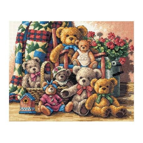 Набор для вышивки крестом Dimensions 35115 Teddy Bear Gathering