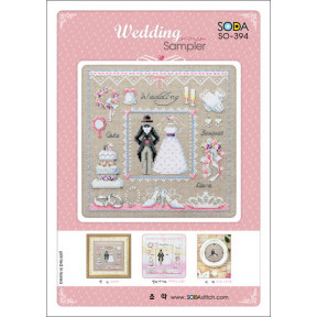 Схема для вышивки нитками крестиком Soda Stitch Wedding Sampler//Свадебный сэмплер SODA Stitch