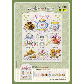 Схема для вышивки нитками крестиком Soda Stitch Cookie Time//Время печенья SODA Stitch