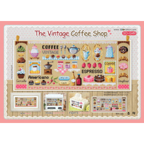 Схема для вышивки нитками крестиком Soda Stitch The Vintage Coffee Shop//Винтажный магазин кофе SODA Stitch