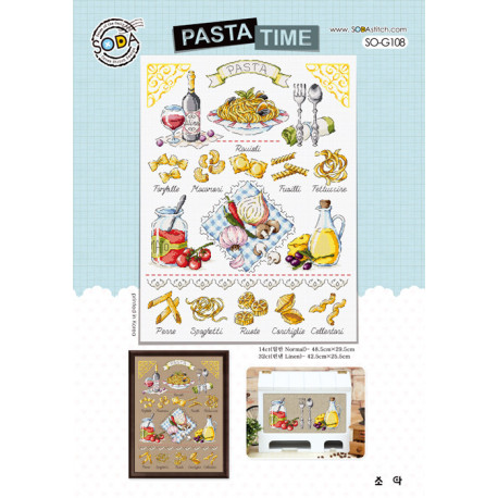 Схема для вышивки нитками крестиком Soda Stitch ''PASTA
