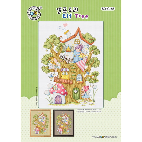 Схема для вишивки нитками хрестиком Soda Stitch Elf Tree фото