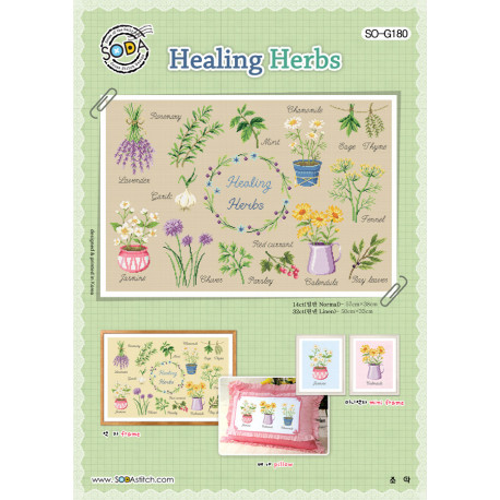 Схема для вишивки нитками хрестиком Soda Stitch Healing Herbs