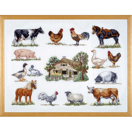 Набор для вышивания Permin (Animals at the farm) 70-6420 фото