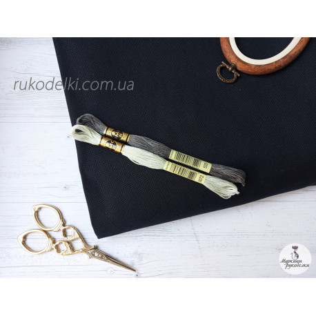 Канва чорна Ubelhor Моніка (50% бавовна, 50% віскоза) 28 ct.