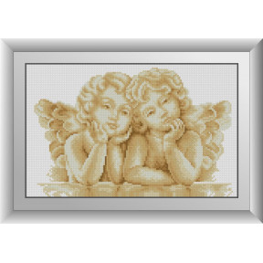Набор для рисования камнями алмазная живопись Dream Art Два ангелочка (квадратные, полная) 30590D