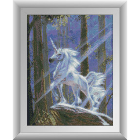 Набор для рисования камнями алмазная живопись Dream Art Единорог в лесу (квадратные, полная) 30621D