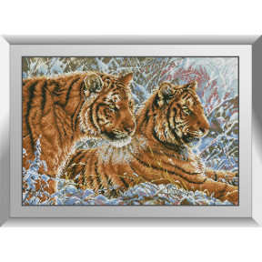 Набор для рисования камнями алмазная живопись Dream Art Пара тигров (квадратные, полная) 31175D